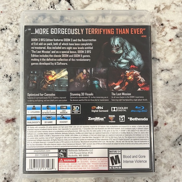 Doom 3 BFG Edition for PlayStation 3 (PS3) Complete CIB - Picture 2 of 4